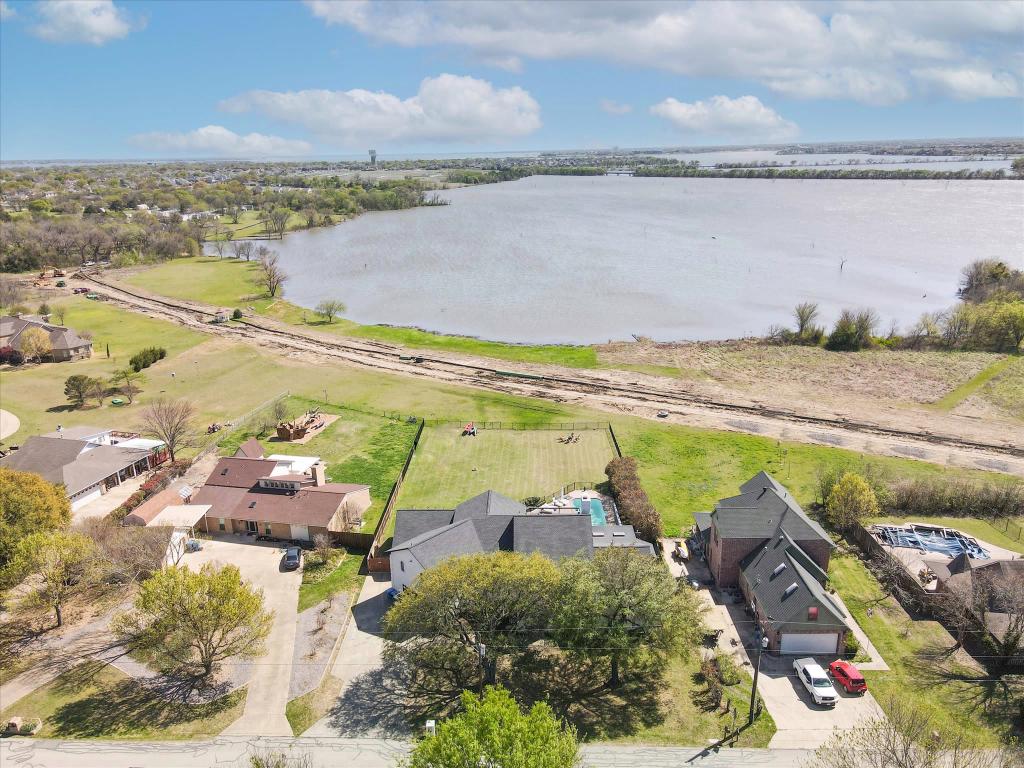 The property from above, with Lake Ray Hubbard beyond
