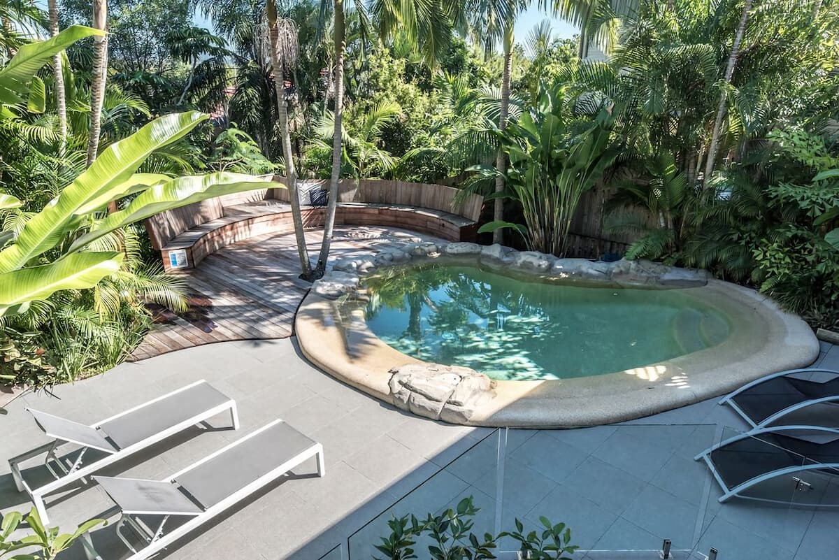 Lagoon pool with trees
