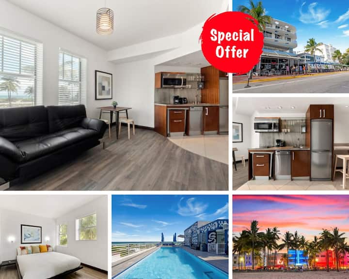 Heart Of The Ocean Drive |1bdr | Rooftop Pool With Cabanas️ - South Beach, FL