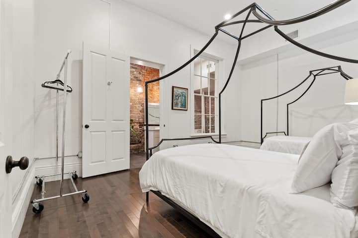 Full sized beds in  bedroom 2 with ensuite bathroom