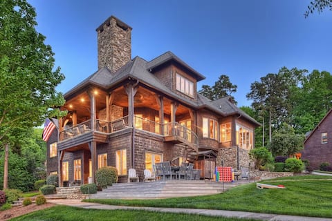 Sleeps 22 | Lakefront w/ Private Dock+Beach, Spa