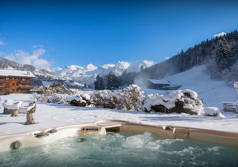 Village ski chalet for 10 with spa