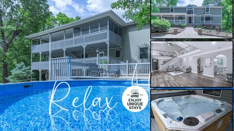 Large Hillside Retreat with Pool and Hot Tub!