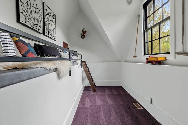 Another cozy nook where children can hang out in the sleeping loft.