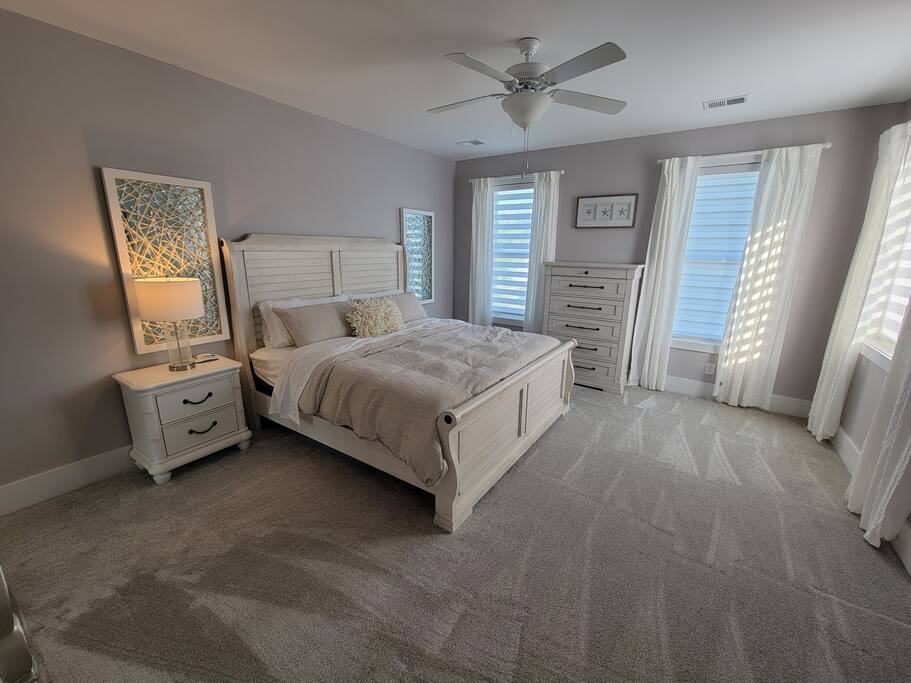 King suite #2 bedroom with private bath and TV.