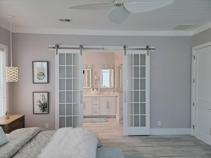 Master bedroom access to bathing area.