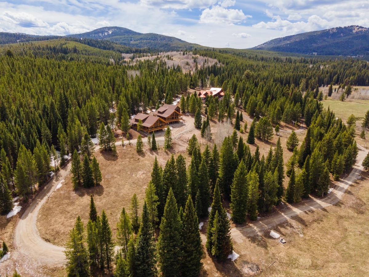 2 HOMES 6 miles to YNP gated 11 acre Montana Ranch