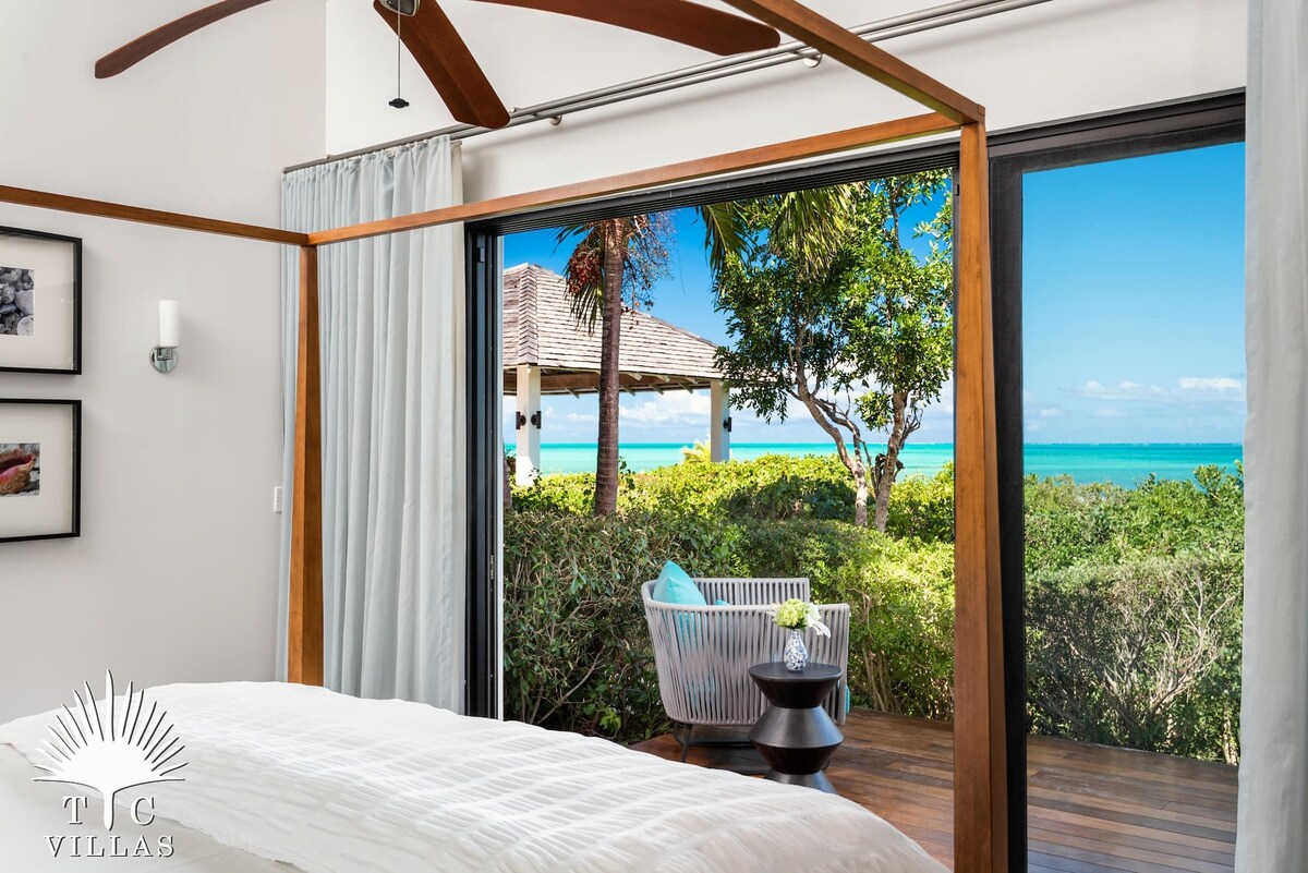 Four of the bedrooms at Castaway have ocean views. 