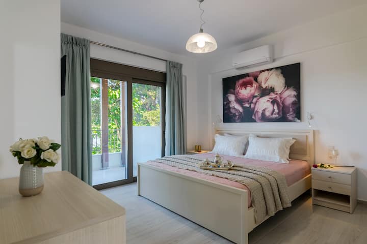 Udobna spavaća soba u novoj predivnoj vili,privatni bazen,u blizini sadržaja i grada,Rethymno,Kreta