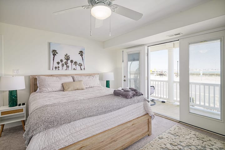 1st floor bedroom with balcony and ultra comfortable king bed