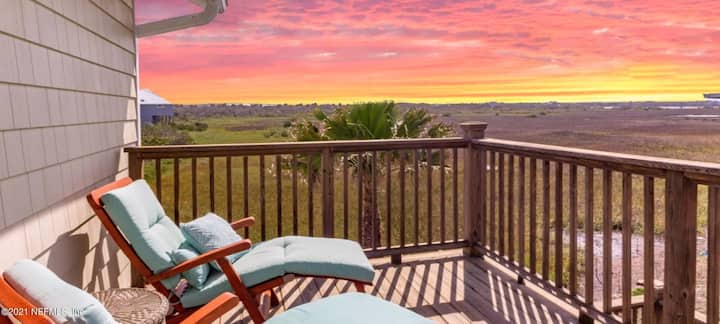 Gorgeous Beach And March Views-fenced Yard Pets Ok - Vilano Beach