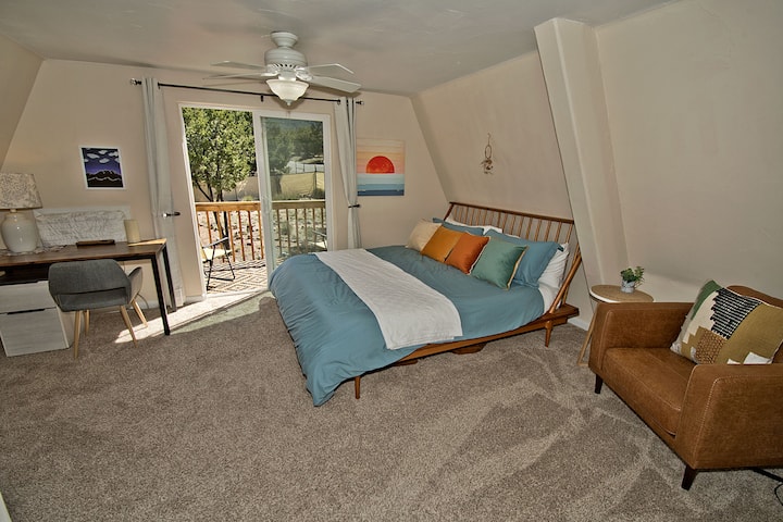 Master Bedroom with King Bed and Attached Half Bath