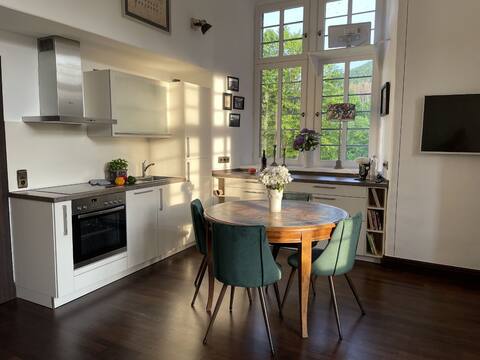 Apartments Jagdschloss Adolphsburg, (Kirchhundem), apartment Alte Schlossbibliothek, 50 sqm, 1 livin