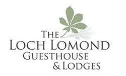 The logo of The Loch Lomond Guesthouse & Lodges is displayed, featuring a simple design with a green leaf motif. The name of the guesthouse is prominently featured in an elegant font, conveying a sense of warmth and hospitality.