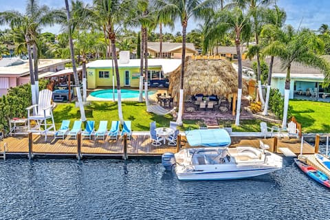 Successful Airbnb property: Tropical Resort! 1mi BEACH+HTD Pool+SPA+Boat Rntl! in Pompano Beach
