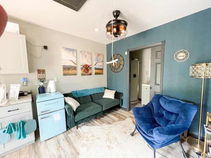 Cozy up in our kitchenette and sitting area.