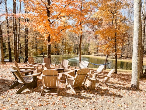 Fire Pit + Pond + Space to Unwind Together