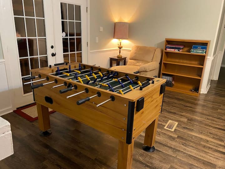 Foosball, board games and books