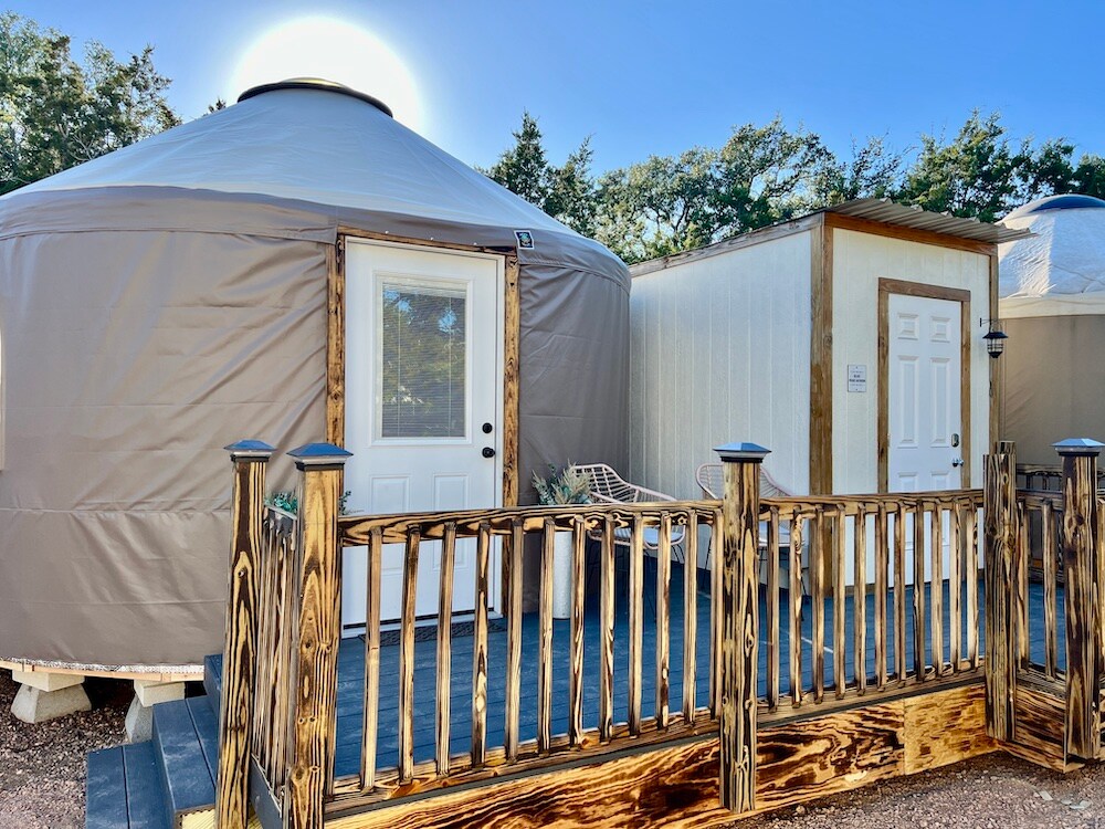 Deluxe Yurt with two twins (can be a king) and private detachef bath