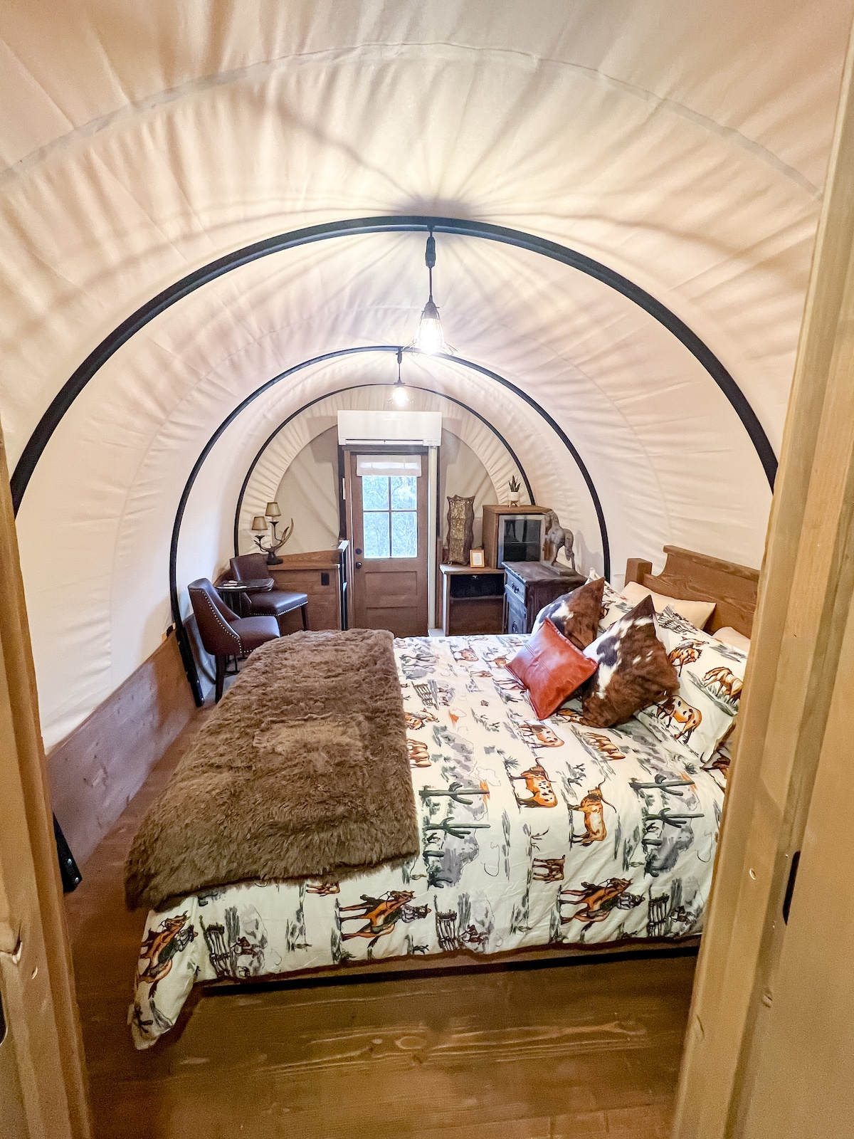 Our brand new Wanderlust Wagon with queen bed and ensuite bath