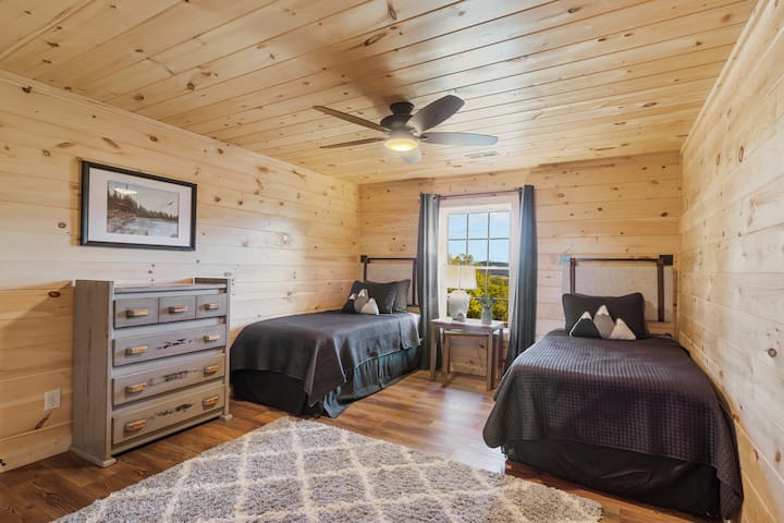 Third bedroom in finished basement, 2 singles