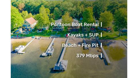 Lakefront + Beach | Pontoon Boat Rental | Firepit