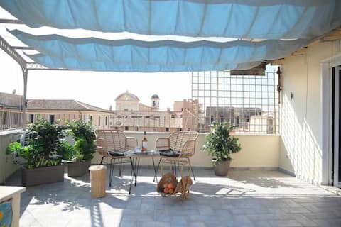 Top Airbnb: The terrace overlooking the Borgo in Nettuno