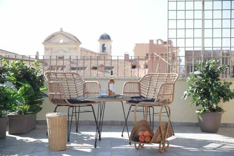 The terrace on the village