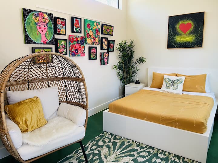 Artsy Cabin sleeping area