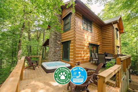 Chilhowee -Big log cabin with hot tub by the Ocoee