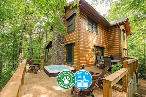 Chilhowee -Big log cabin with hot tub by the Ocoee