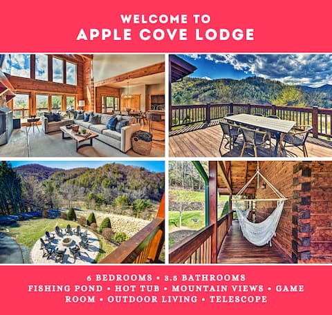 Luxe Cabin w/ Fireplace, Hot Tub, Game Room, Views