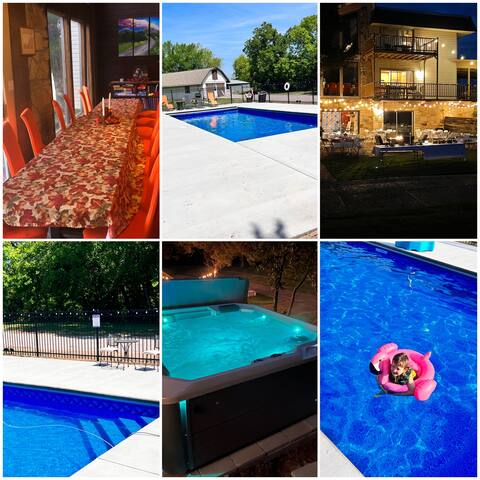The Lodge-pool-Hot tub-7 BR, 6BA, dine 24,sleep 30