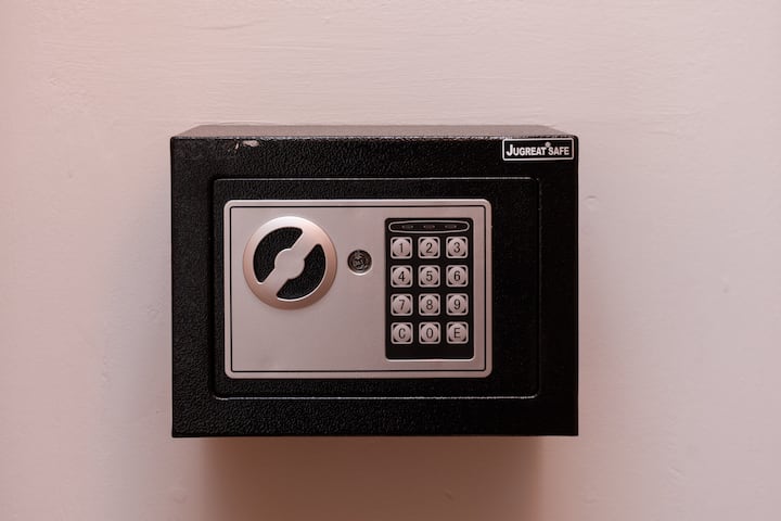 Easy-to-use in-room safe included with your stay, sized to securely store passports and cash.