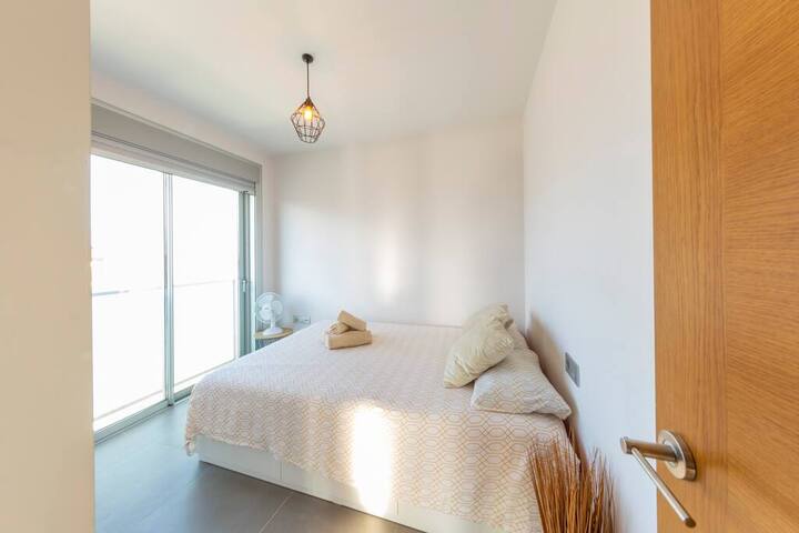 Second bedroom with double bed.