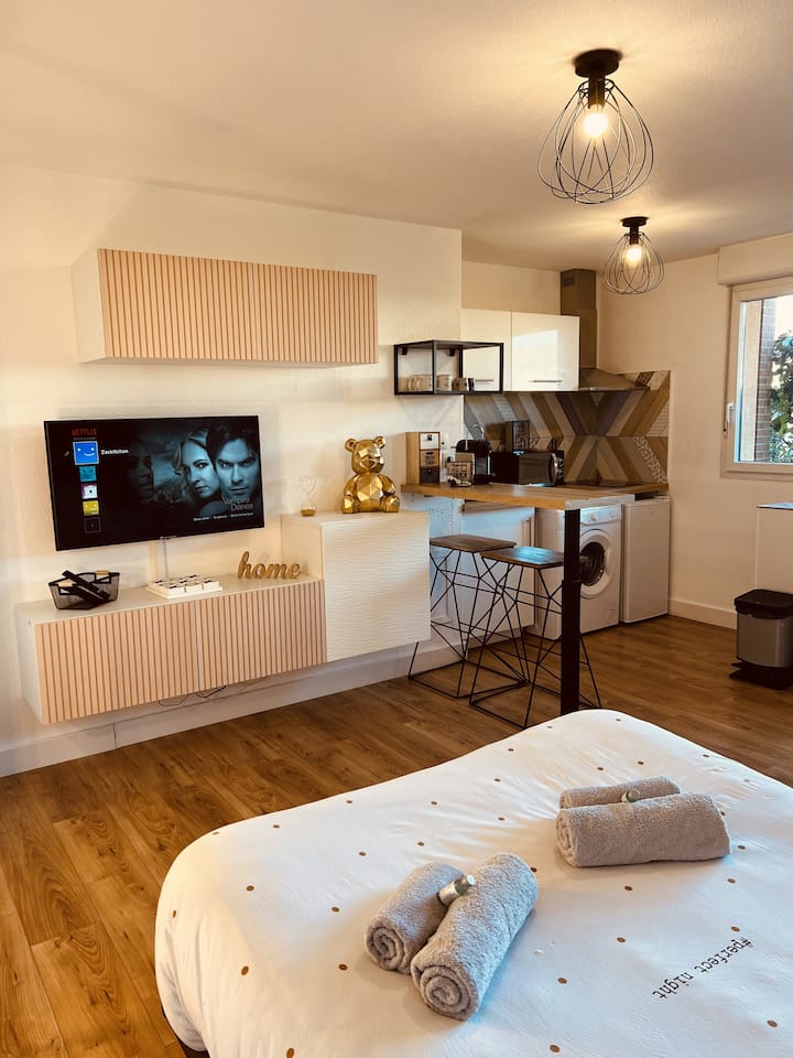 Vista salón y cocina