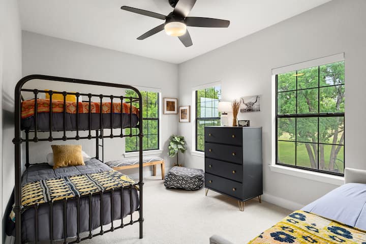 Furniture, Ceiling Fan, Bed, Bedroom, Indoors