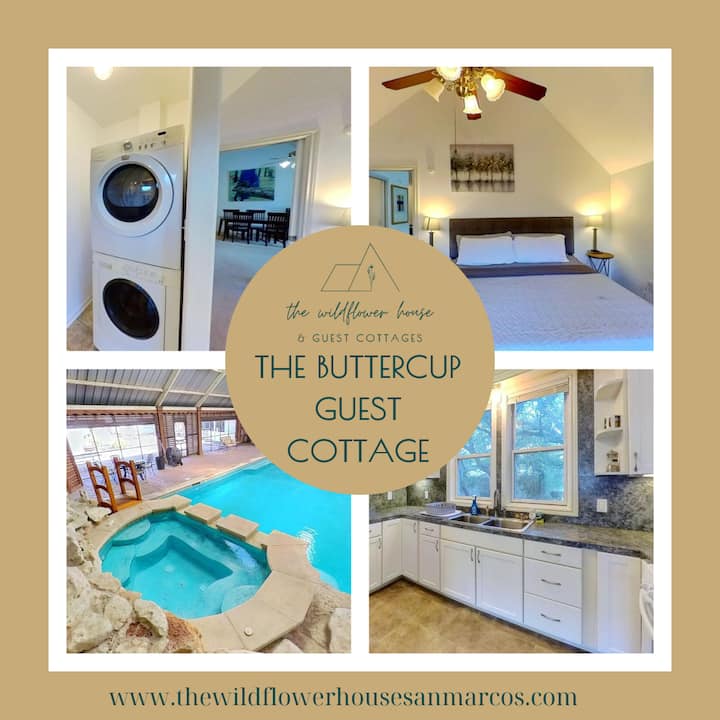 The Buttercup: 1 Bedroom, 1.5 Bathroom Cottage - サン・マーコス, TX