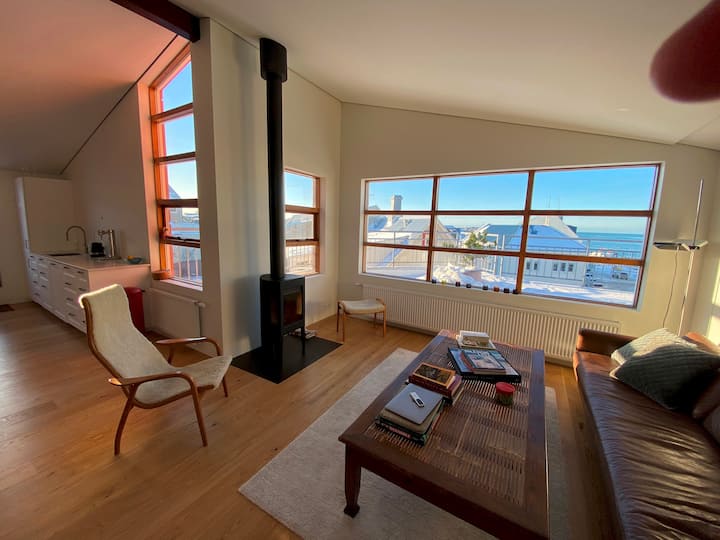 Penthouse With 3 Balconies And Private Parking - Reykjavik