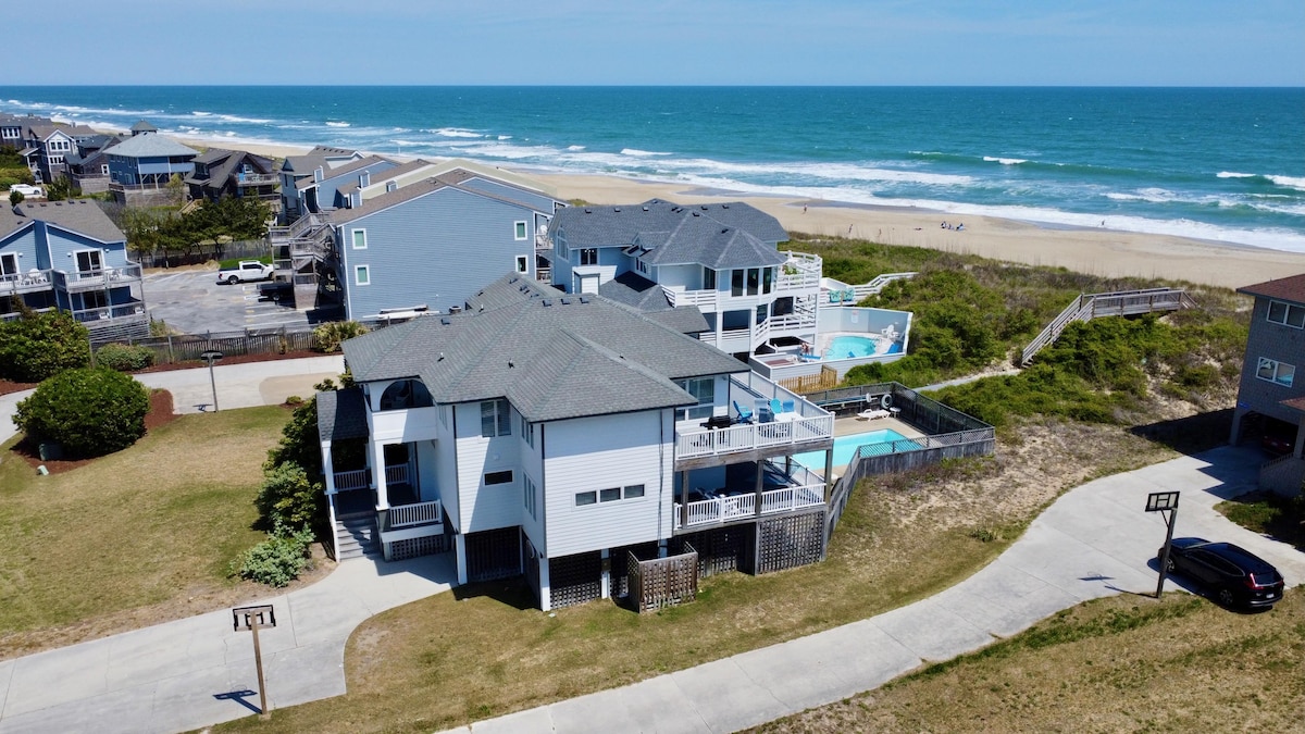 Ocean Front w/Pool! Hot Tub, Quiet Neighborhood, D