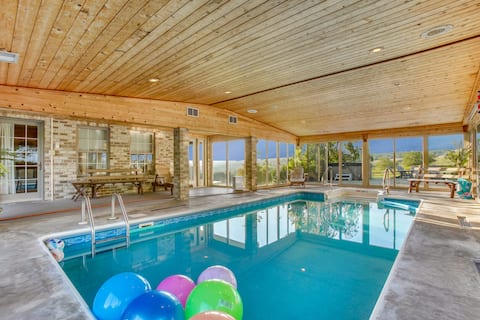 Lake View Lodge w/ Indoor Pool, Hot Tub, Theater