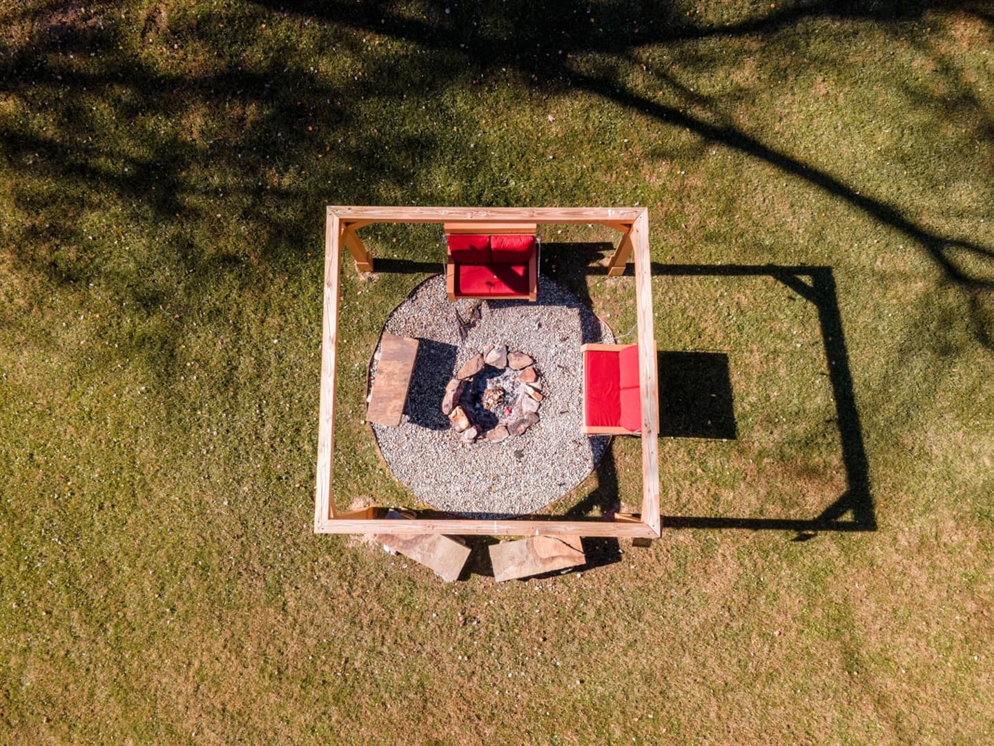 Load up the fire pit with firewood picked up in Blue Ridge, s'mores basically mandatory.