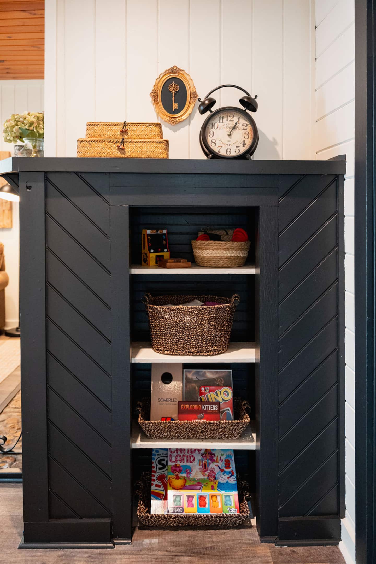 Look in the game cabinet and pick something fun for family game night.