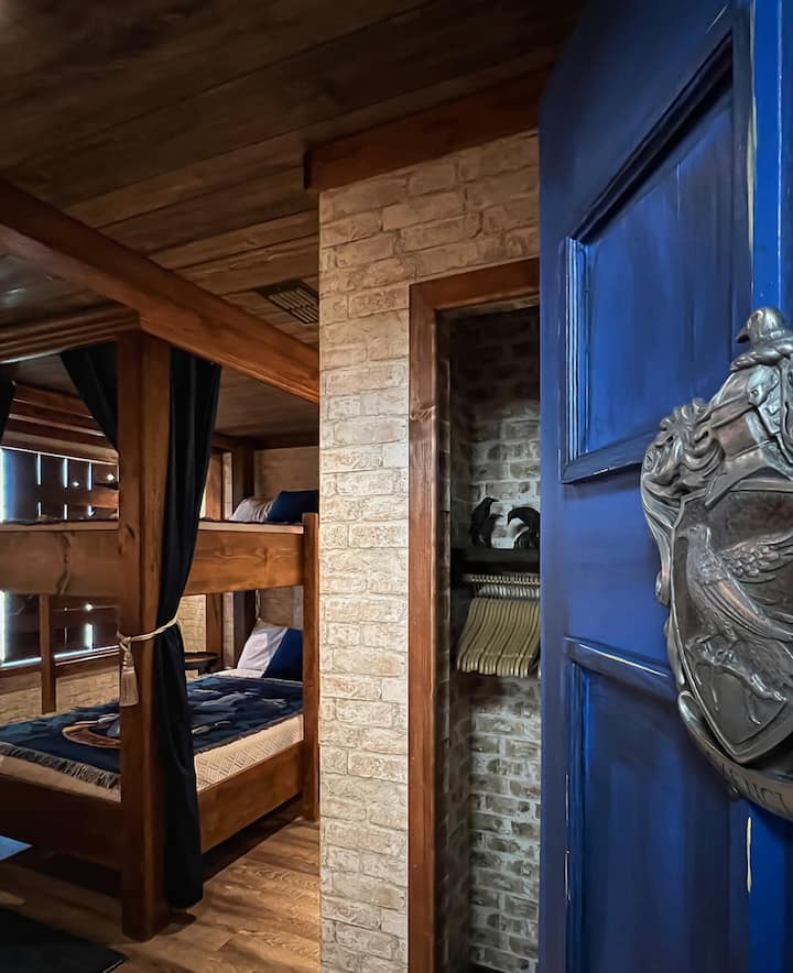 Chumba cha bluu chenye vitanda 2 kamili