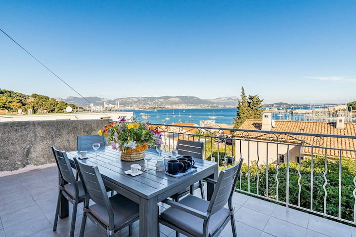 Bel Appartement Vue Mer, Clim, Wifi, Plage Et Comm - Saint-Mandrier-sur-Mer
