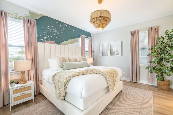 1st Floor Master King Suite with direct access to the patio and pool