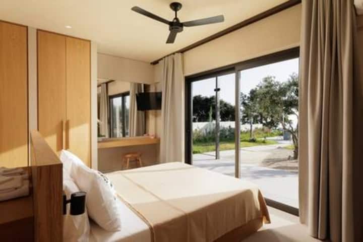 dormitorio con vista