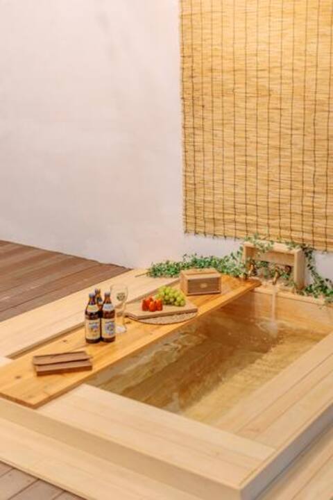 # Open-air hinoki bath # Ocean view # Private house # Sunset restaurant room, No. 2 (Hinoki Spa)