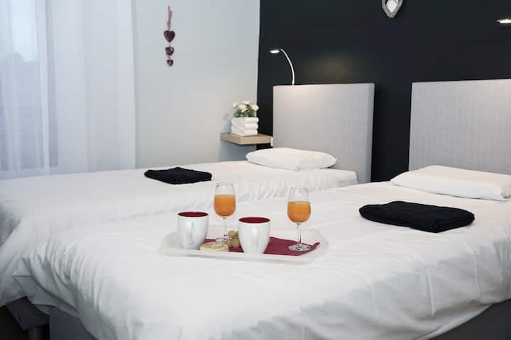 Chumba cha kulala cha 5 - Vitanda 2 vya mtu mmoja sentimita 90 X 200