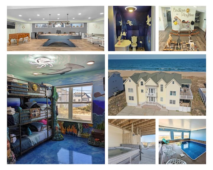 Oceanfront / 11 bds / 33 PPL / Indoor Pool Houses for Rent in